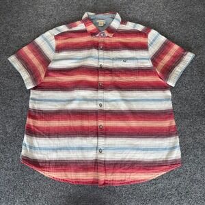 Carbon2Cobalt Striped Button‎ Up Short Sleeve Casual Shirt Mens XL